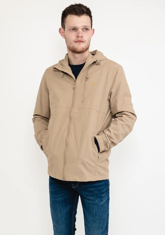 Farah Westchester Water Resistant Hooded Jacket, Smoky Brown