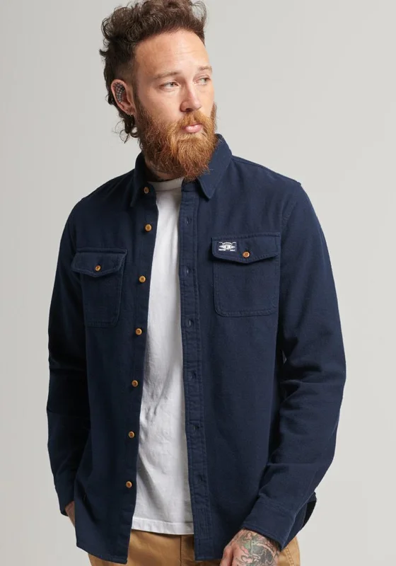 Superdry Vintage Trailsman Flannel Overshirt, Eclipse Navy