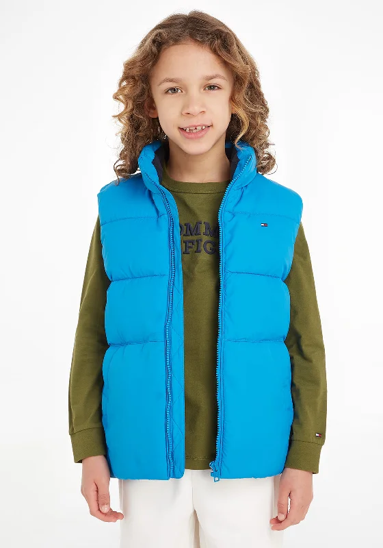 Tommy Hilfiger Boys Essentials Padded Gilet, Cerulean Aqua