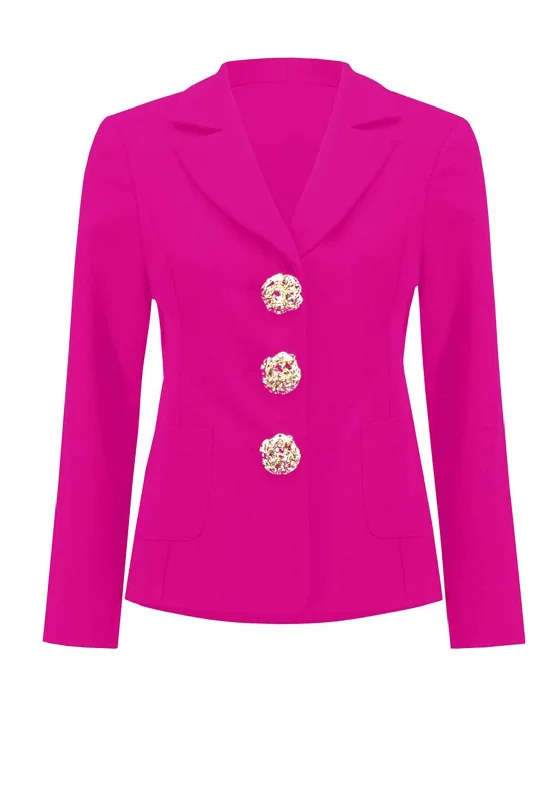 Joseph Ribkoff Scuba Crepe Fitted Blazer, Pink