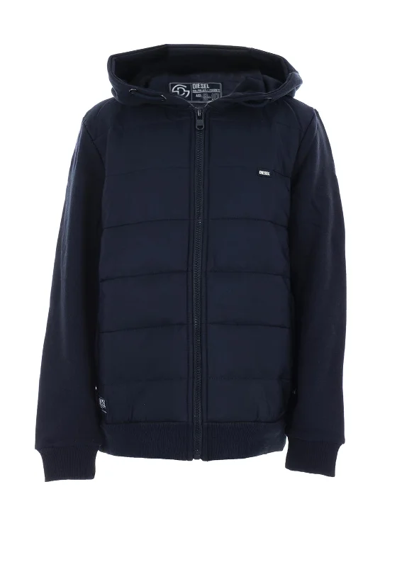 Diesel Boys Terry Hooded Zip Jacket, Navy