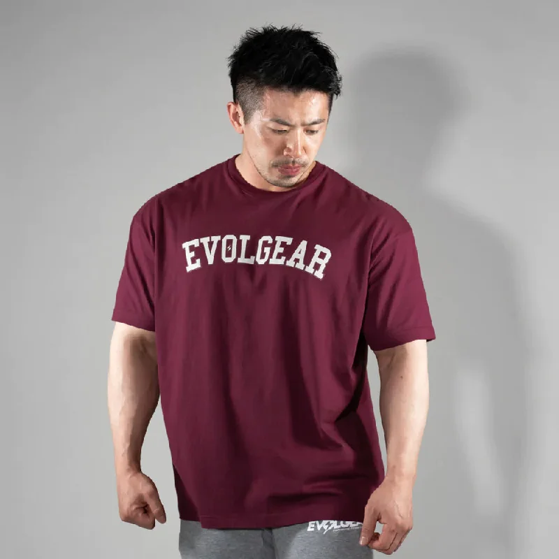 EVOLGEAR COLLEGE LOGO T-SHIRT【BURGUNDY】