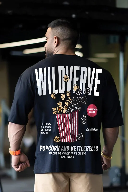 Wild Verve Strength & Snack Oversized T-shirt (BLACK)