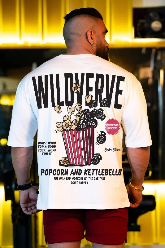 Wild Verve Strength & Snack Oversized T-shirt (WHITE)