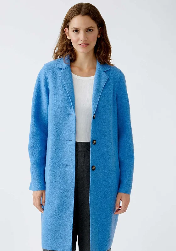 OUI Mayson Boiled Wool Jacket, Cornflower Blue