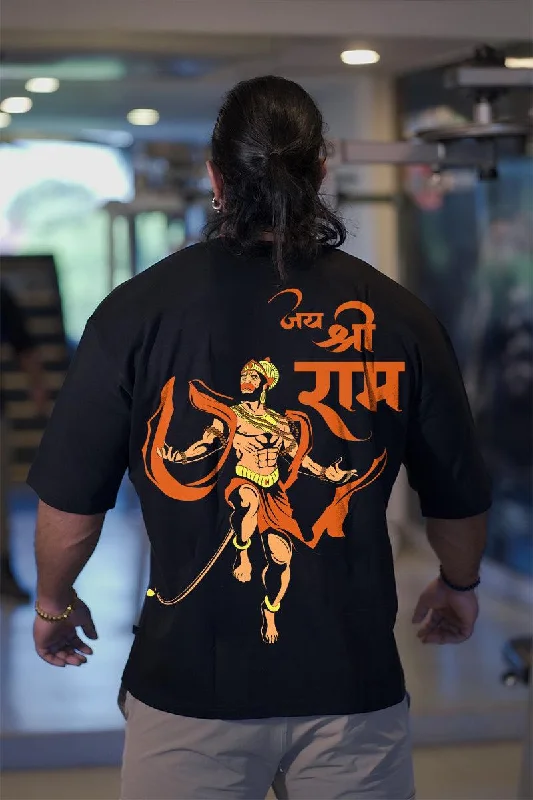 Jai Shree Ram Hanuman Ji Oversized T-shirt (BLACK)