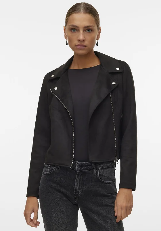 Vero Moda Jose Faux Suede Short Jacket, Black