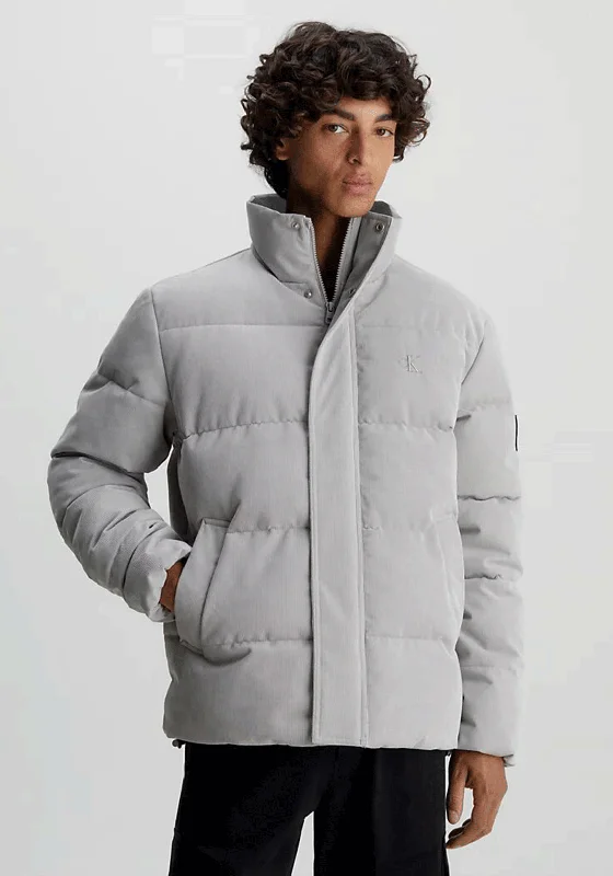 Calvin Klein Jeans Oversized Corduroy Puffer Jacket, Porpoise