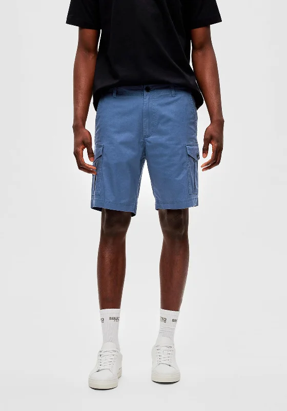 Selected Homme Flex Cargo Shorts, Ensign Blue