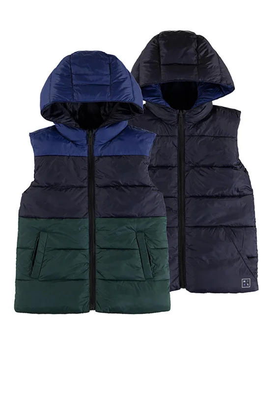 Mayoral Boy Reversible Gilet, Navy Multi