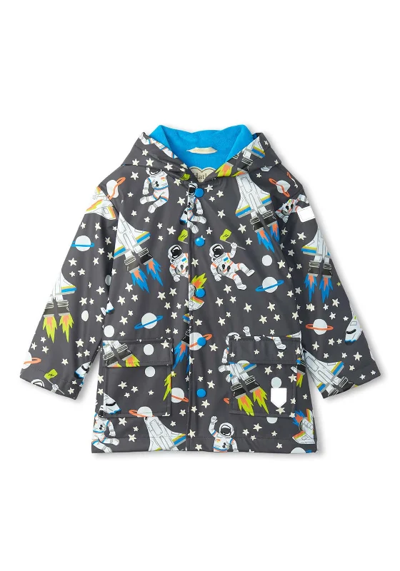 Hatley Outer Space Colour Changing Raincoat, Black