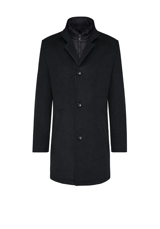 Bugatti Dual Layer Button Overcoat, Navy