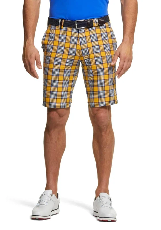 Meyer Checked Golf Bermuda Shorts, Yellow