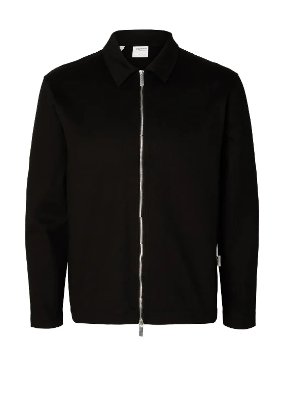 Selected Homme John Full Zip Overshirt, Black