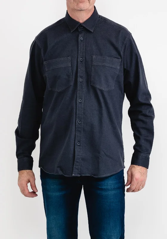 Remus Uomo Parker Tapered Overshirt, Navy