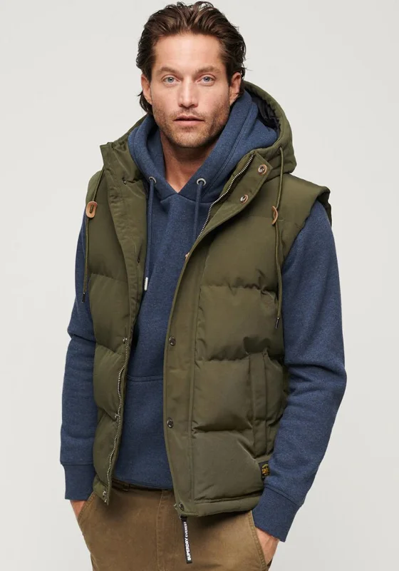 Superdry Everest Puffer Gilet, Olive