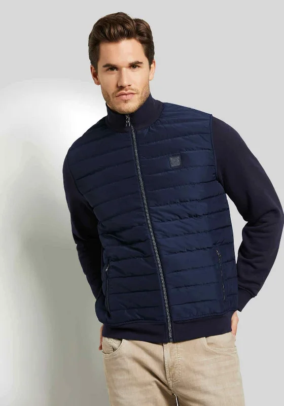 Bugatti Quilted Sweat Jacket, Navy