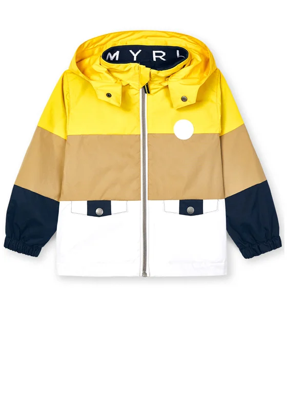 Mayoral Boys Colour Block Windbreaker, Yellow Mix