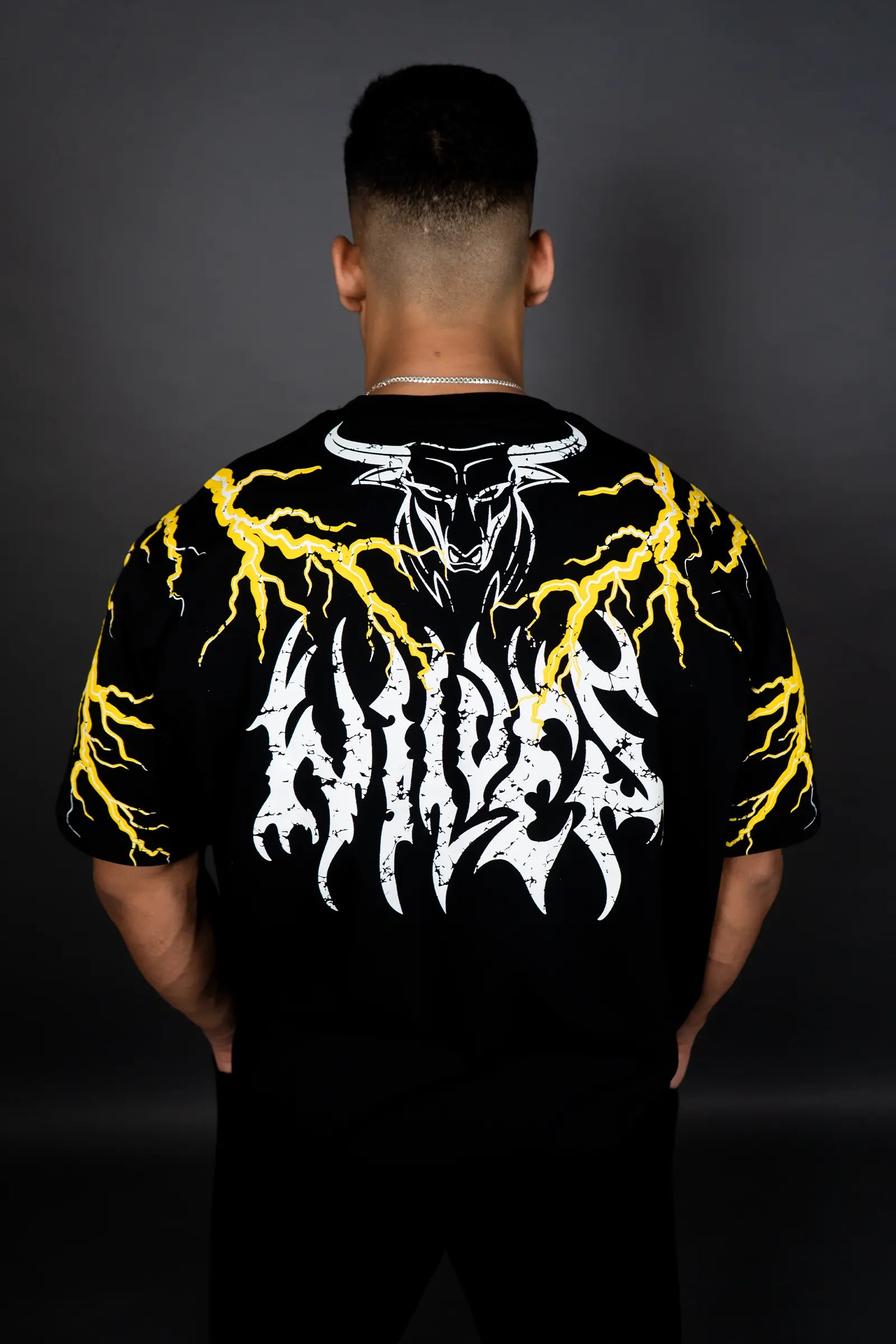 THUNDER STORM OVERSIZED T-SHIRT (BLACK YELLOW)