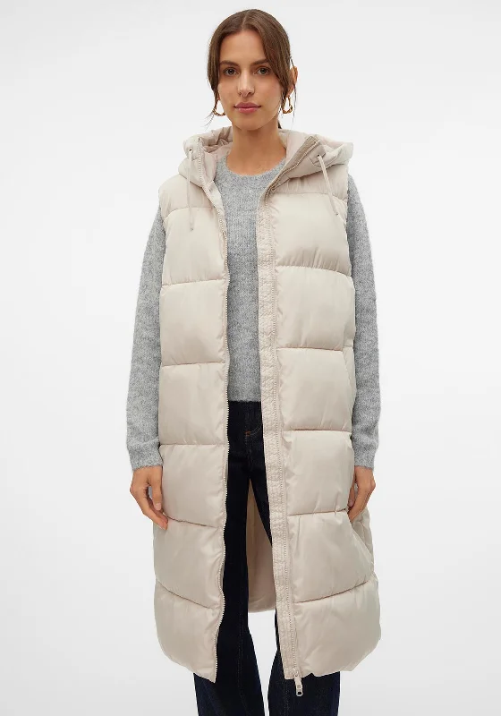 Vero Moda Ligaane Quilted Gilet, Stone