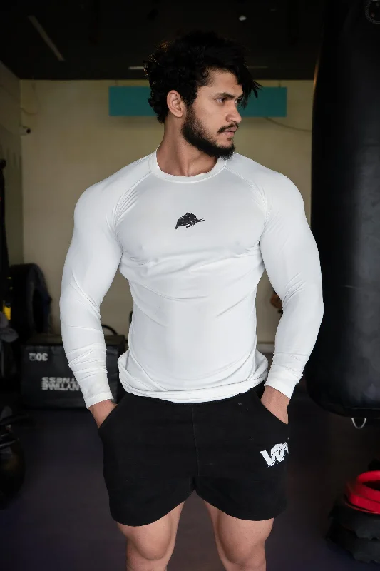 Wild Verve Compression T-shirt Full Sleeve (white)