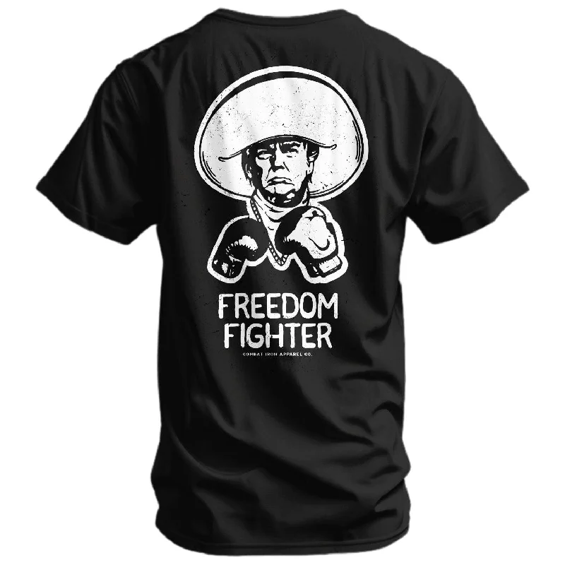 Freedom Fighter Cowboy President Trump Men's T-Shirt