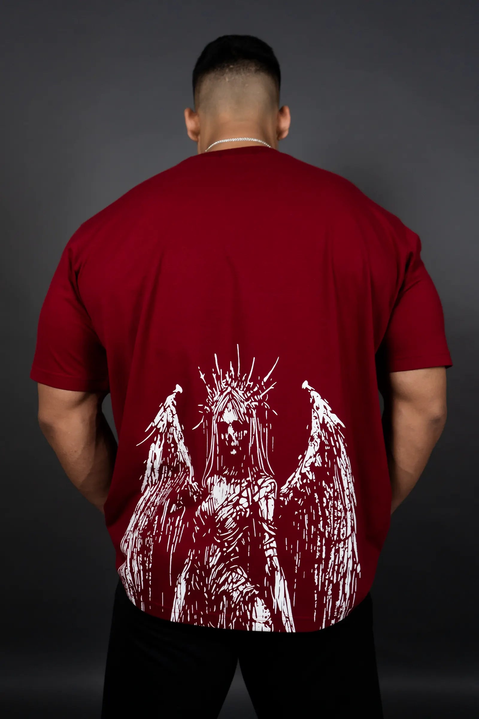 HEAVENLY REBELLION OVERSIZED T-SHIRT (MAROON)