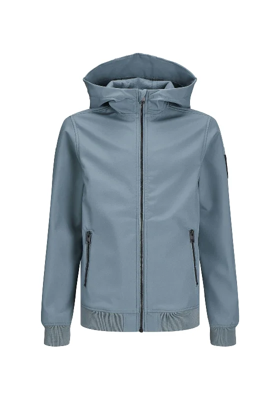 Jack & Jones Boys Softshell Hooded Jacket, Goblin Blue