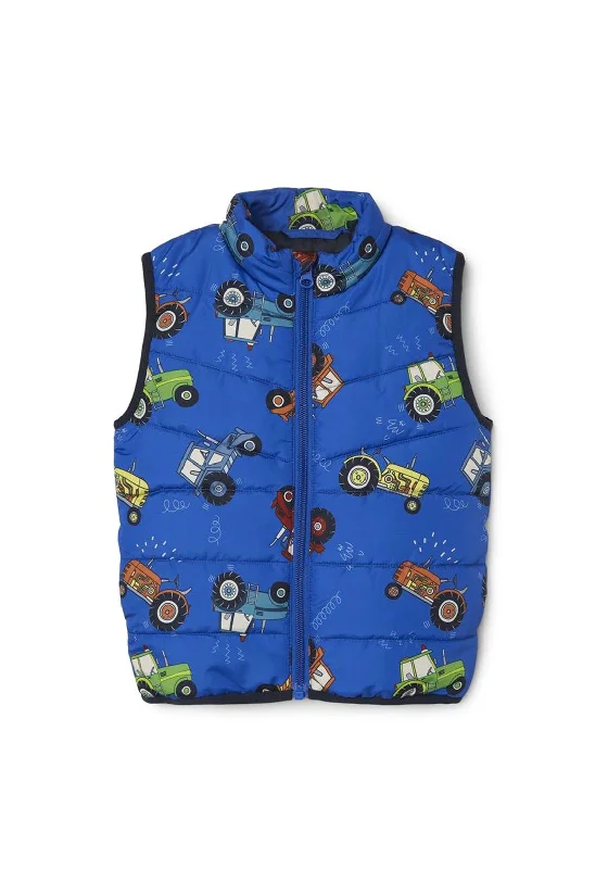 Name It Mini Boy My Lane Tractors Gilet, Nautical Blue