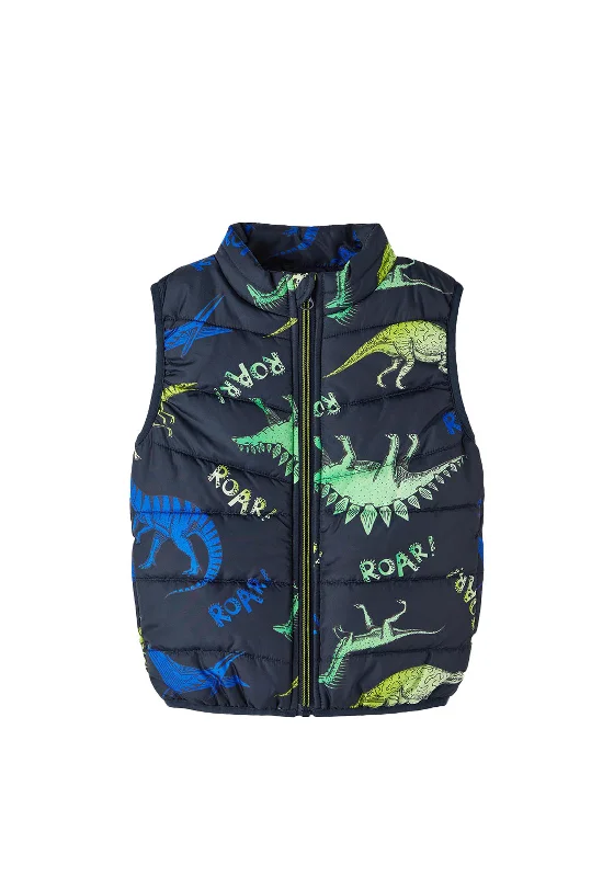 Name It Mini Boys Dino Roar Gilet, Dark Sapphire