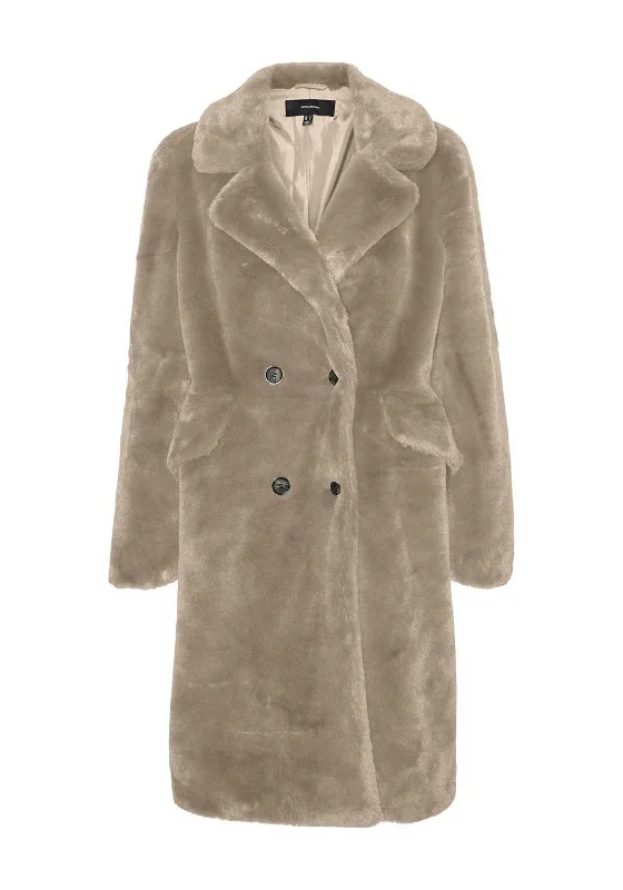 Vero Moda Sonjaelly Faux Fur Coat, Beige