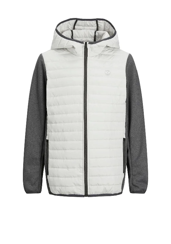 Jack & Jones Boys Multi Quilted Jacket, Glacier Grey