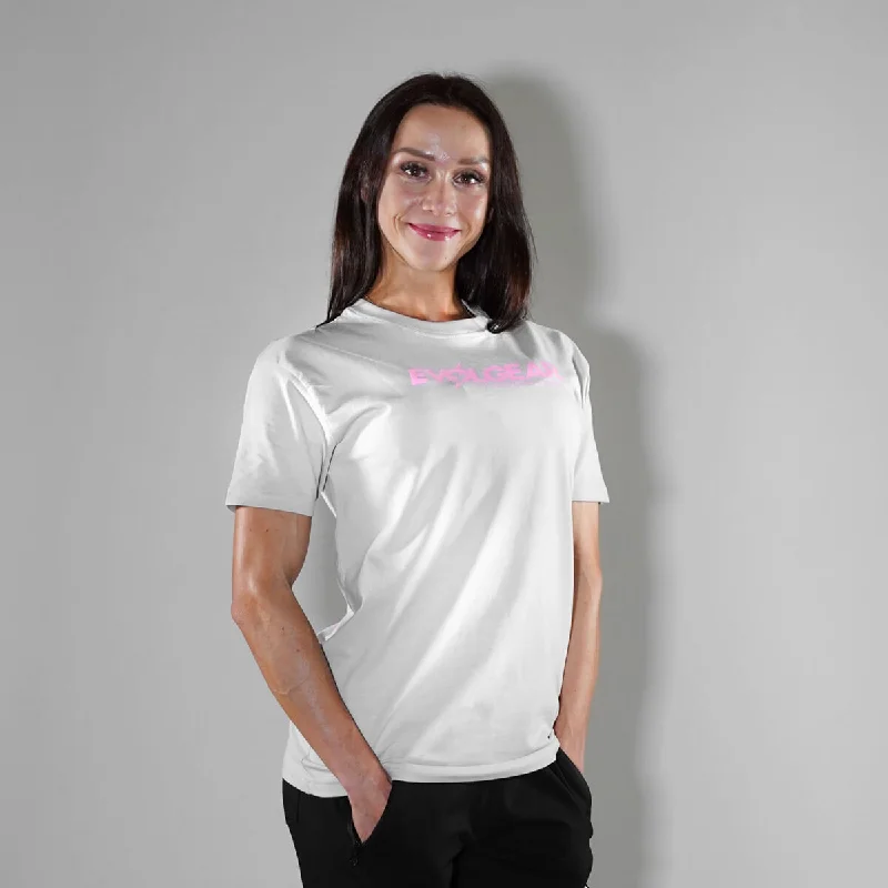 EVOLGEAR VERTICAL LOGO T-SHIRT 【WHITE×PINK】