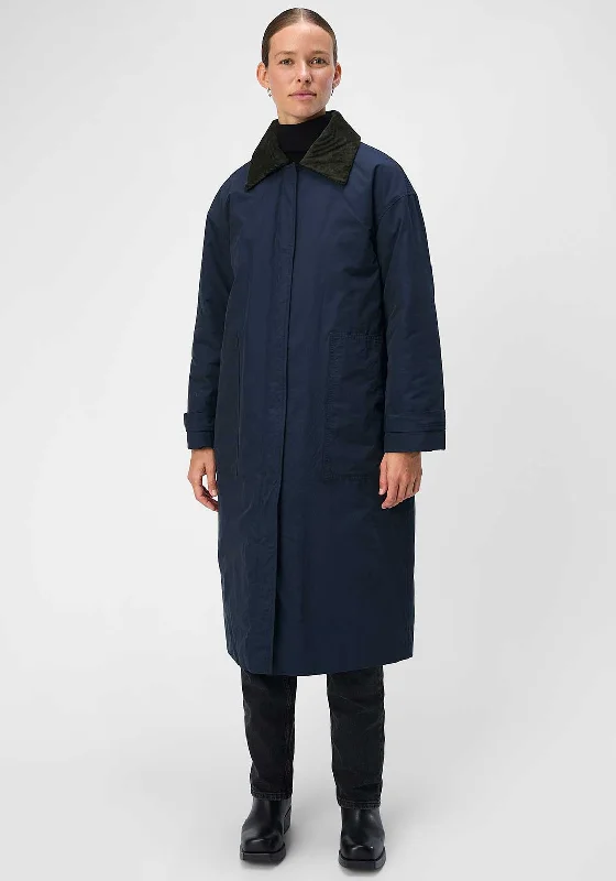 Object Phoebe Longline Coat, Navy