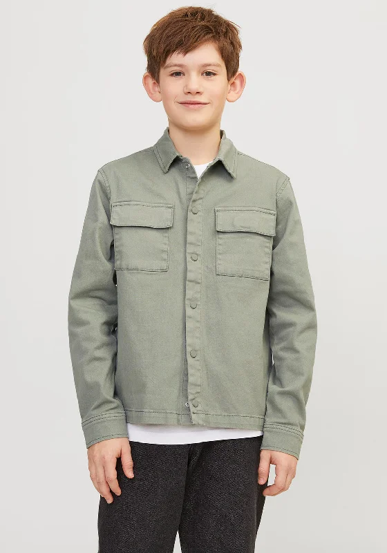 Jack & Jones Boy Eon Long Sleeve Overshirt, Agave Green