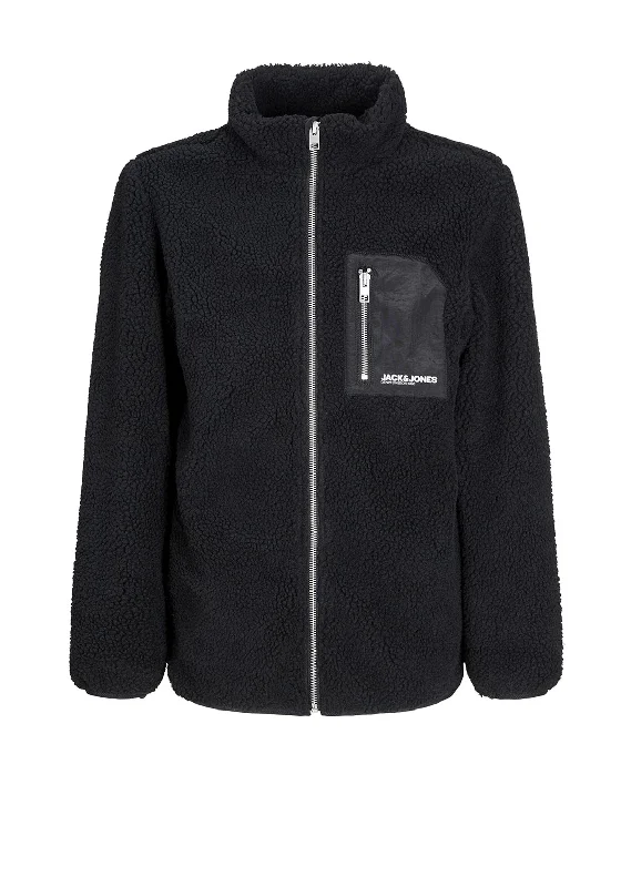 Jack & Jones Bradley Teddy Long Sleeve Jacket, Black