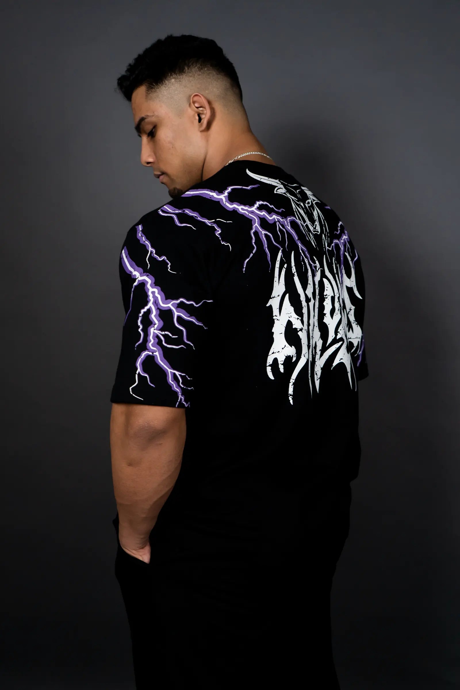 THUNDER STORM OVERSIZED T-SHIRT (BLACK PURPLE)