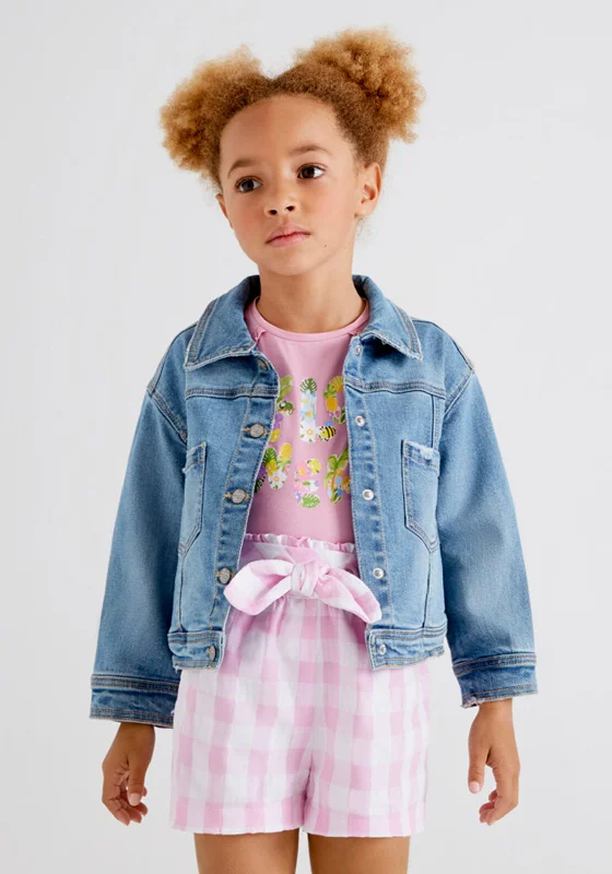 Mayoral Girls Denim Jacket, Light Blue Denim