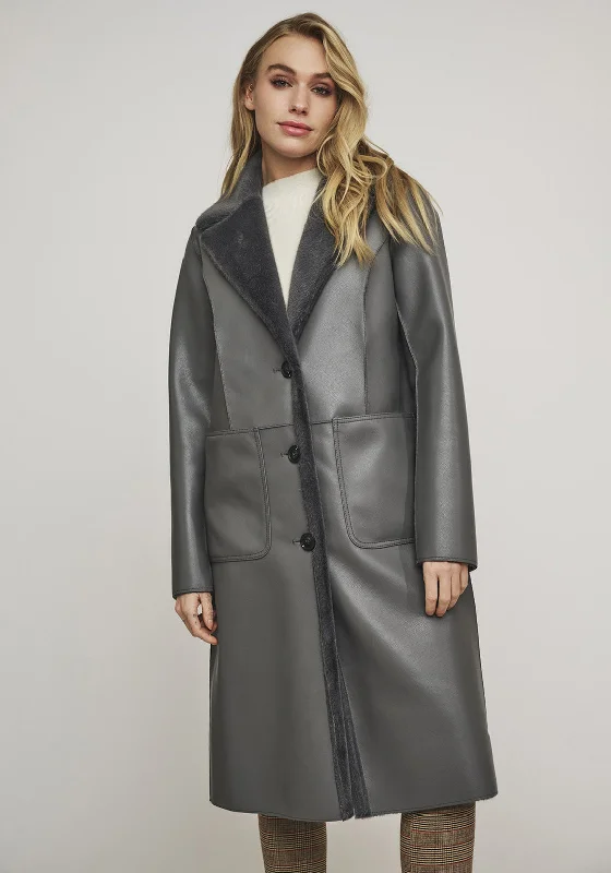 Rino and Pelle Jula Reversible Long Coat, Dark Grey