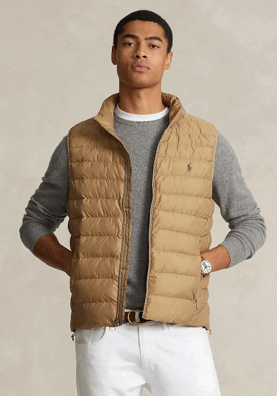 Ralph Lauren Packable Water-Repellent Gilet, Desert Khaki