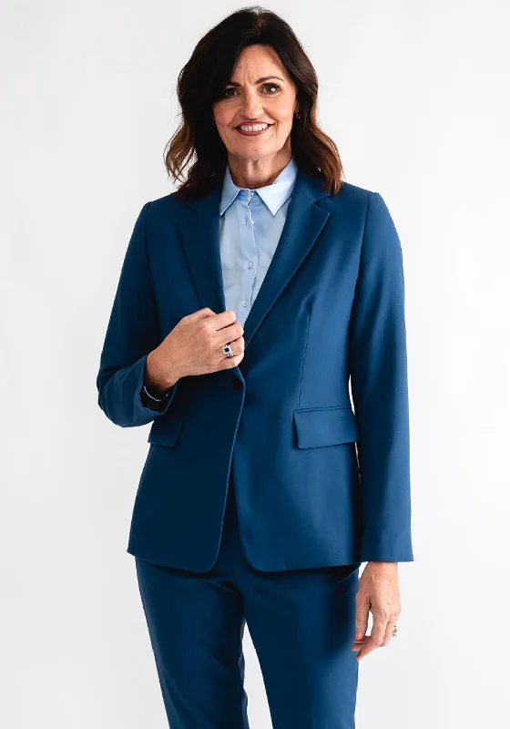 Gerry Weber Single Breasted Blazer, Denim Blue