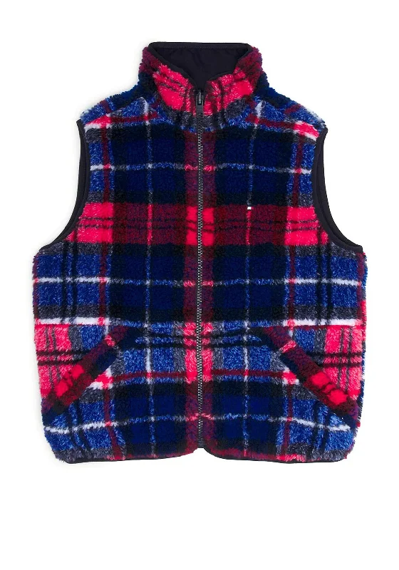 Tommy Hilfiger Boys Reversible Sherpa Gilet, Desert Sky