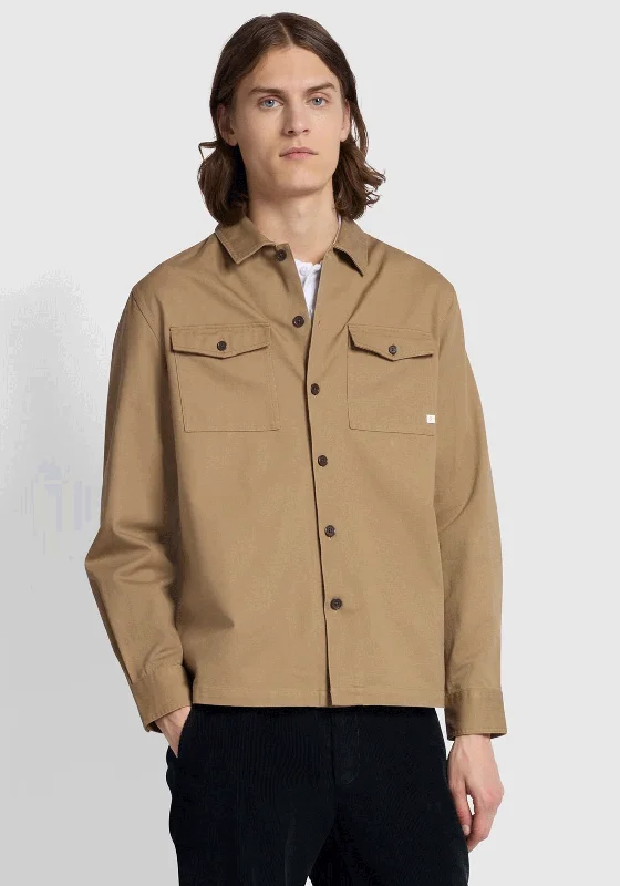 Farah Peters Twill Overshirt, Beige