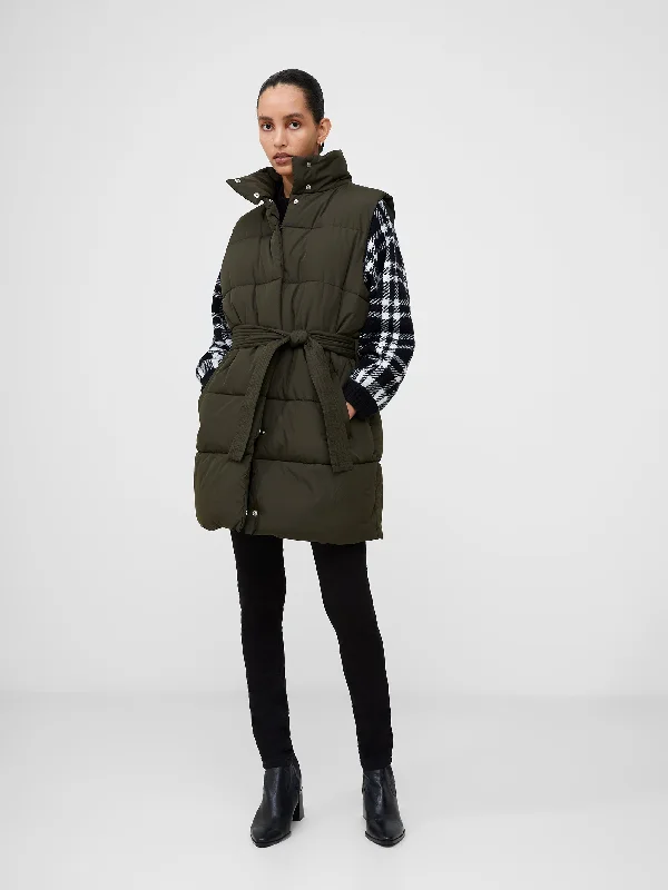 Funnel Neck Belted Gilet