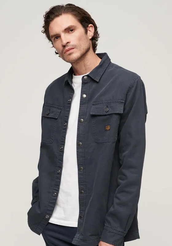 Superdry Canvas Workwear Overshirt, Midnight Navy