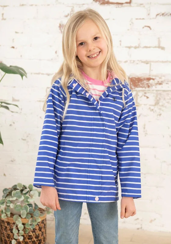 Little Lighthouse Olivia Stripe Waterproof Jacket, Violet