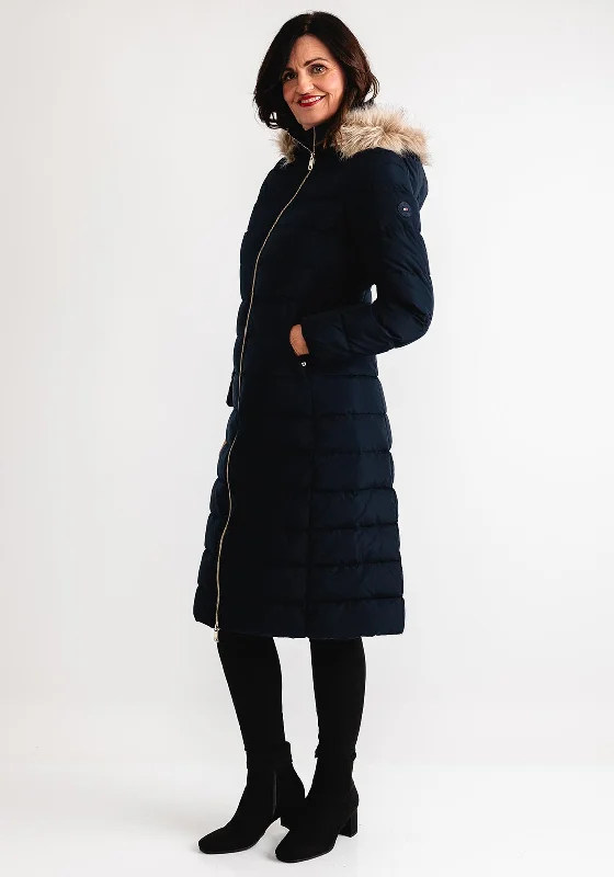 Tommy Hilfiger Womens Down Padded Tyra Coat, Navy