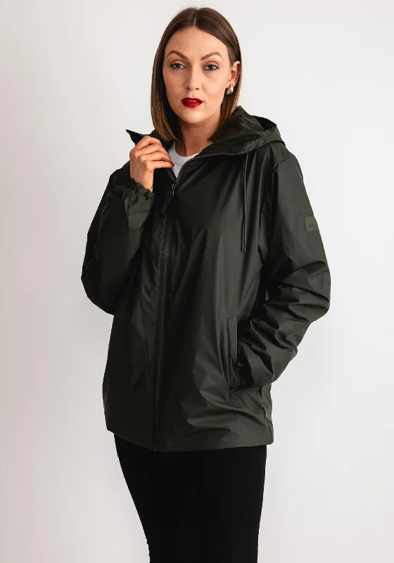 Rains Lohja Insulated Long Waterproof Jacket, Green