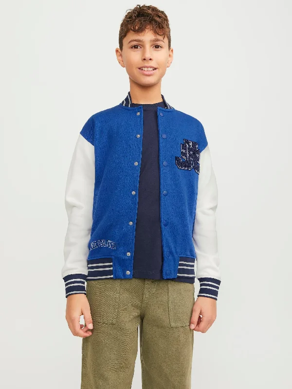 Jack & Jones Boys Cole Varsity Sweat Jacket, Mazarine Blue