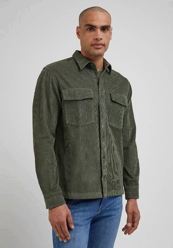 Lee Chetopa Corduroy Overshirt, Olive Grove